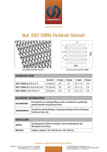 GOLF SIERRA Flachdraht Edelstahl