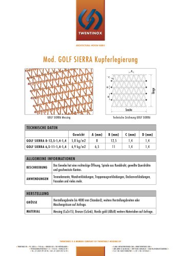 GOLF SIERRA Kupferlegierung