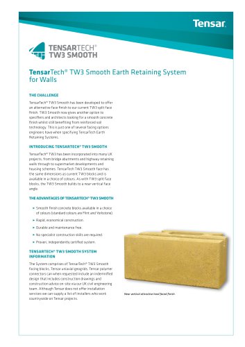 TensarTech TW3 Smooth Earth Retaining System for Walls