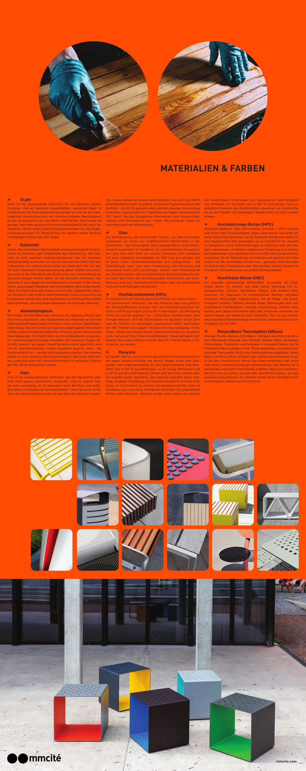 MATERIALIEN & FARBEN - mmcit&eacute; street furniture