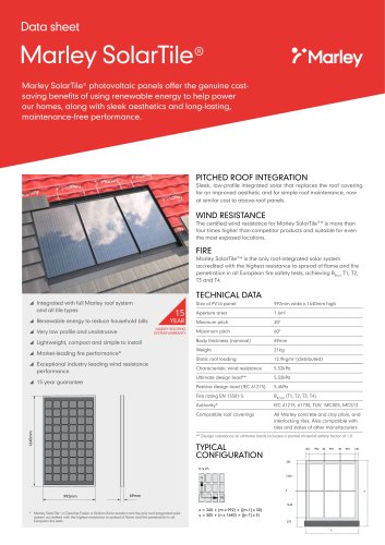 Marley SolarTile® Data sheet