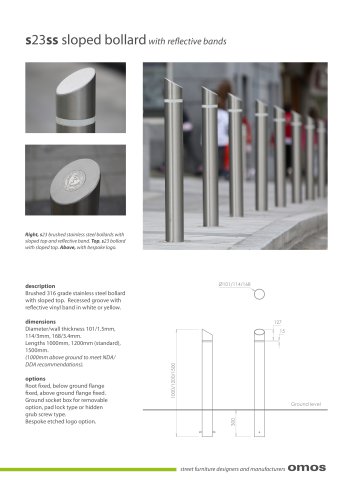 s23ss sloped bollard