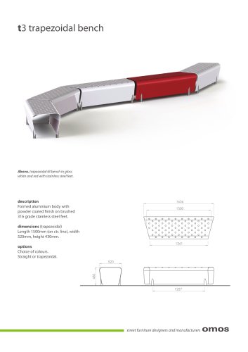 t3 trapezoidal bench