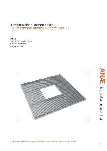 Technisches Datenblatt - Baumscheibe modell Dendre 180-57