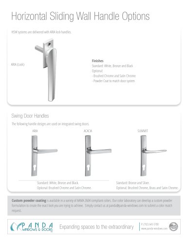 Horizontal Sliding Wall Handle Options