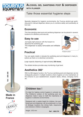 Alcohol gel sanitising post & dispenser