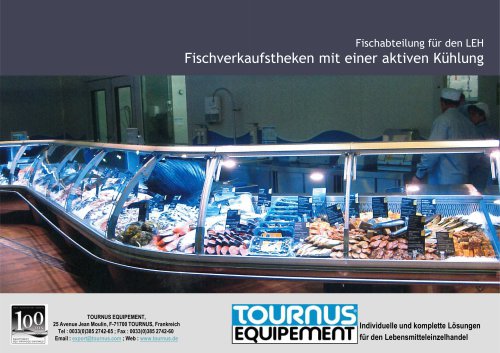 Fischverkaufstheken mit einer aktiven Kühlung