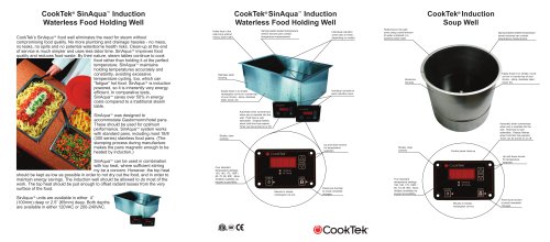 CookTek® SinAqua™ Induction Waterless Food Holding Well