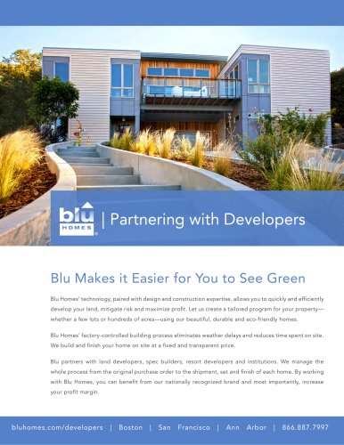 Blu Homes Developer Brochure