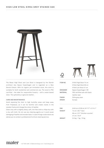 High Stool | Sirka grey stained oak