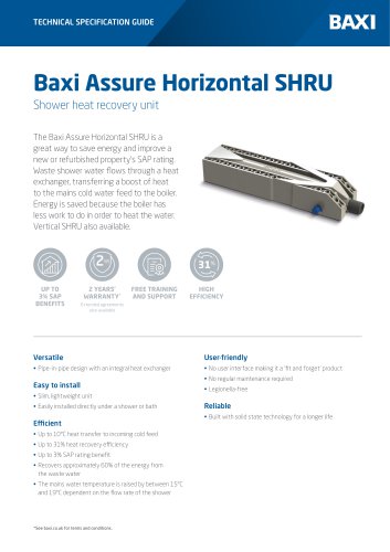 Baxi Assure Horizontal SHRU