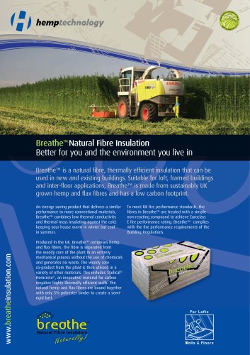  Breathe TM  Natural Fibre InsulatioN