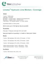 Limetec® Hydraulic Lime Mortars-Coverage