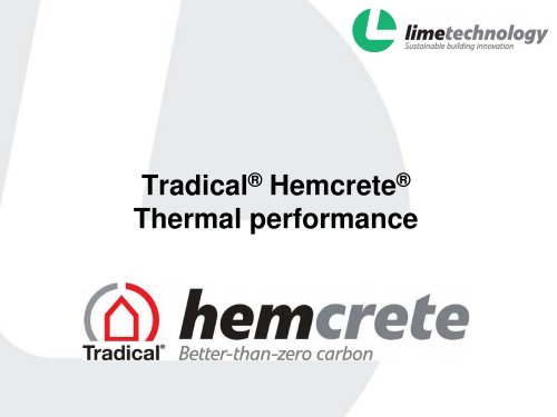 Tradical® Hemcrete® Thermal performance