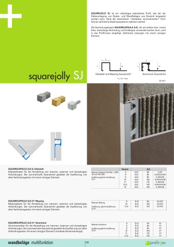 Anschlussprofile mit quadratischem Querschnitt: SQUAREJOLLY SJ