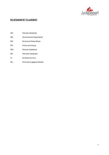 Technisches Datenblatt ELEGANCE CLASSIC