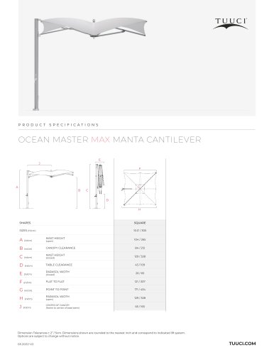 OCEAN MASTER MAX MANTA CANTILEVER