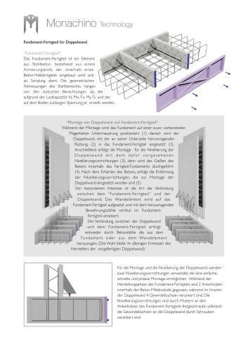 Fundament-Fertigteil für Doppelwand