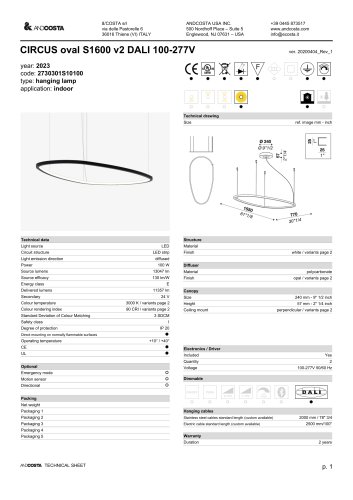 CIRCUS oval S1600 v2 DALI 100-277V