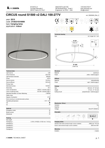 CIRCUS round S1500 v2 DALI 100-277V