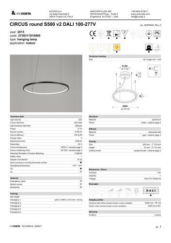 CIRCUS round S500 v2 DALI 100-277V