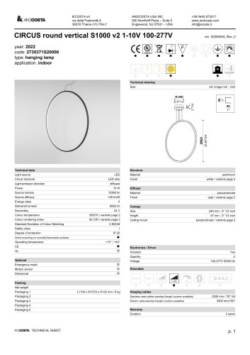 CIRCUS round vertical S1000 v2 1-10V 100-277V