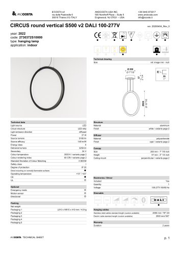 CIRCUS round vertical S500 v2 1-10V 100-277V