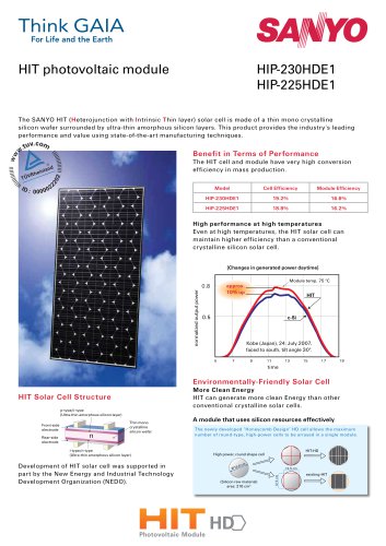 HIT photovoltaic module HIP-230HDE1 / HIP-225HDE1