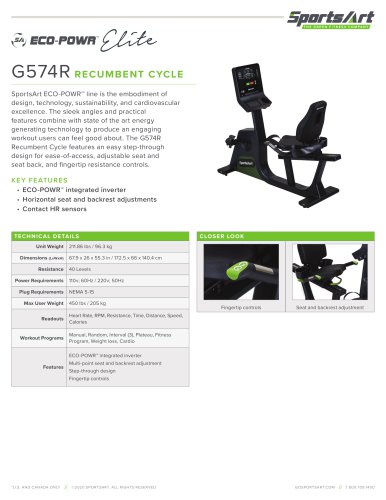 G574R RECUMBENT CYCLE