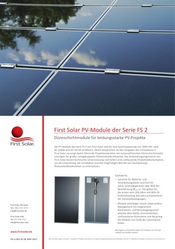 First Solar PV-Module der Serie FS 2