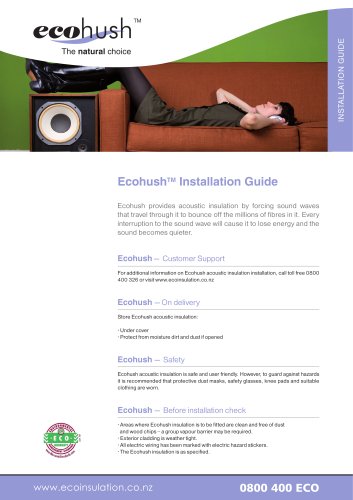 EcohushTM  Installation Guide