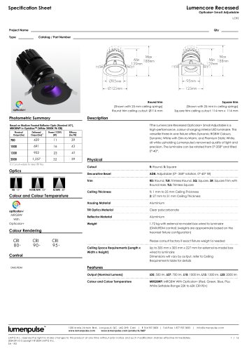 Lumencore Recessed Opticolor+ Small Adjustable