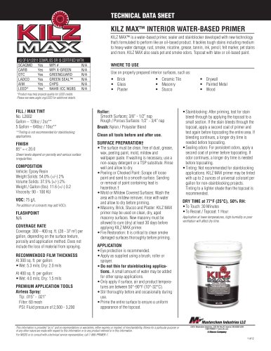 KILZ MAX? INTERIOR WATER-BASED PRIMER