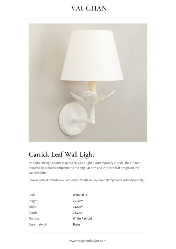 Carrick Leaf Wall Light