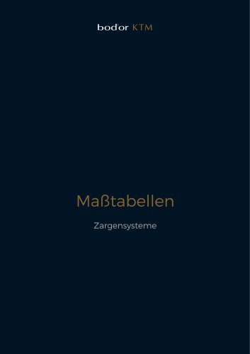 Maßtabellen Zargensysteme