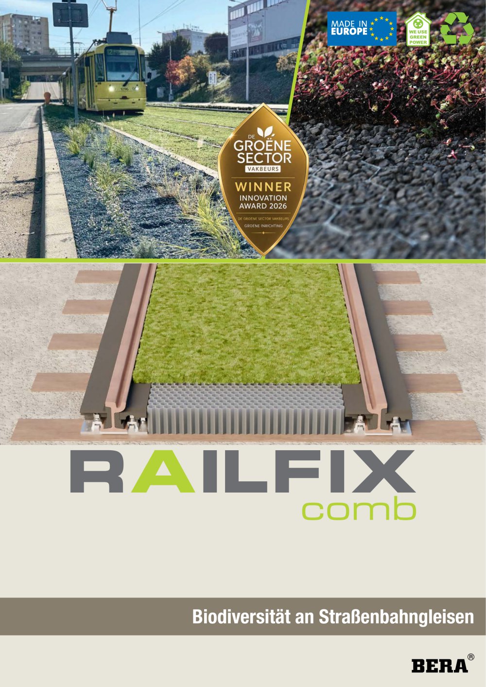 BERA RailFix, Biodiverse Strassenbahn Gleise - BERA B.V.