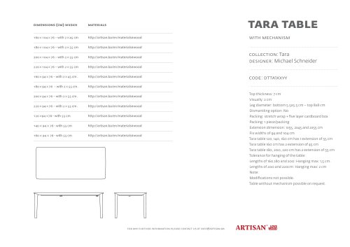 Extension table DTTA1XXYY