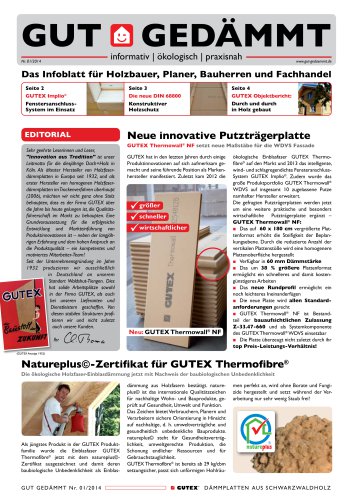 GUTEX Kundenzeitschrift "Gut Gedämmt" Ausgabe