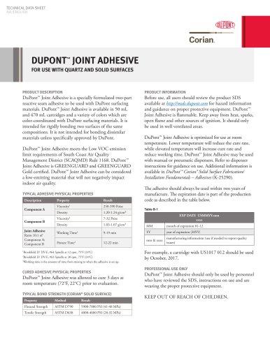 DUPONT JOINT ADHESIVE