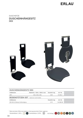 DUSCHSITZE DUSCHEINHÄNGESITZ DEX